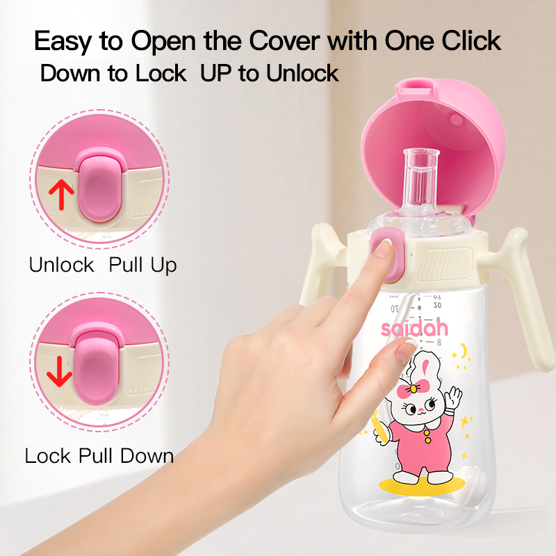 SAIDAH SD8318 10oz 2 в 1 утечка мультфильмов - бесплатная детская бутылка Sippy Cup