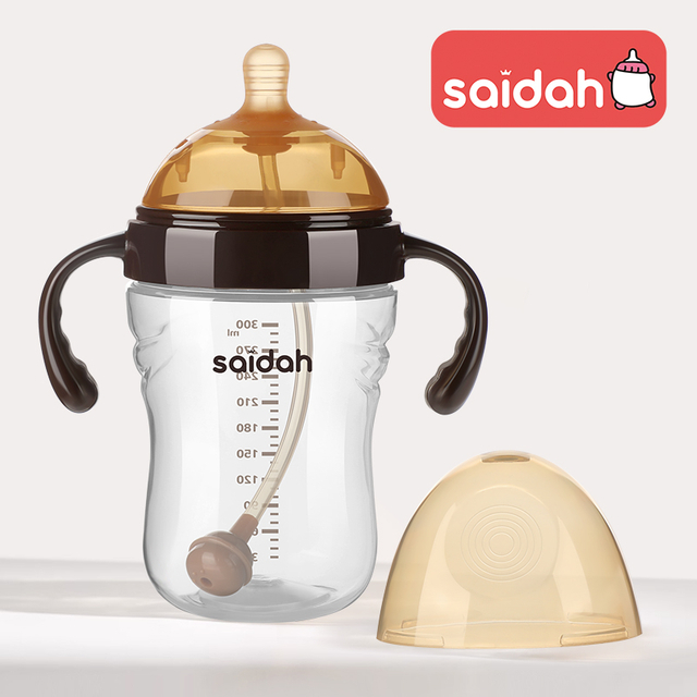 Детская бутылка с широкой шеей с естественным ощущением и двойными вентиляционными отверстиями