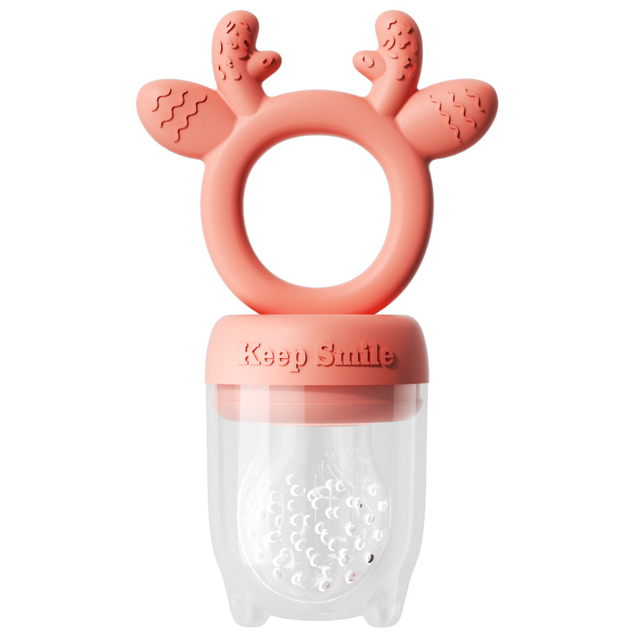 Безопасный нетоксичный силиконовый кормление детских фруктов с дизайном оленей