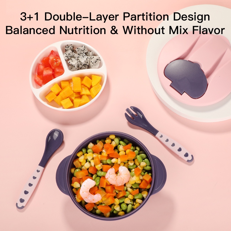Двойная слоя деленная чаша для детского питания - предотвратить смешивание вкуса - БПБ.