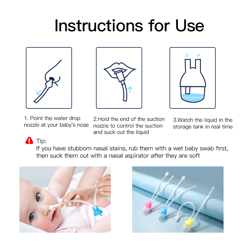 Нежный гигиенический антирефлюксный детский носовой аспиратор с силиконом