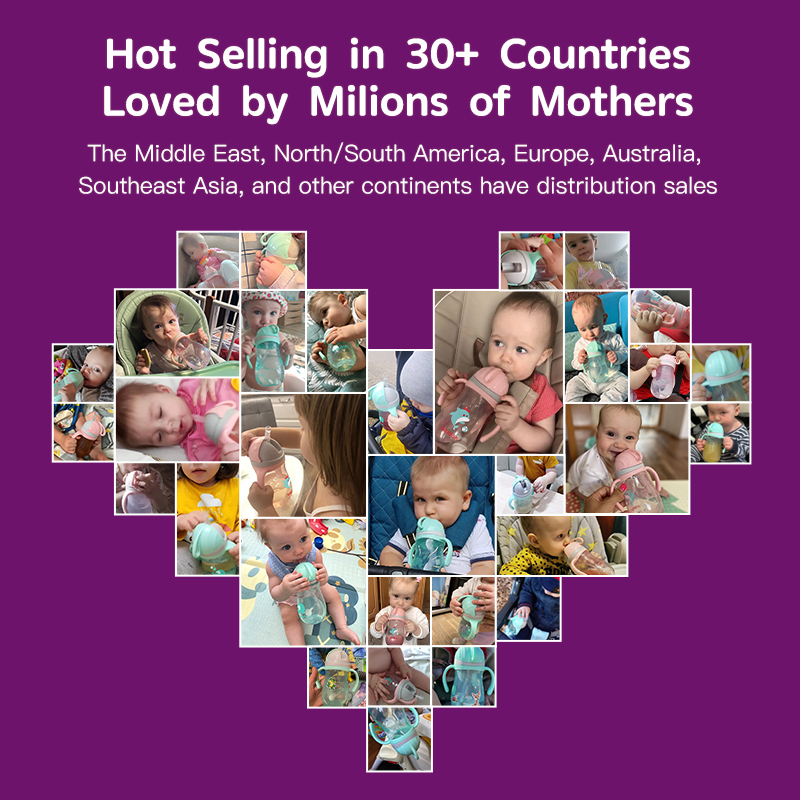 Экологически чистая чашка для детской тренировки без BPA с анти-душным клапаном