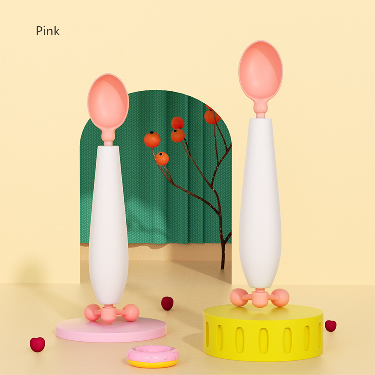 Гравитационная баланс антипроизвольная детская ложка-беззаботная силиконовая самостоятельная ложка с ощущением температуры (6M+)