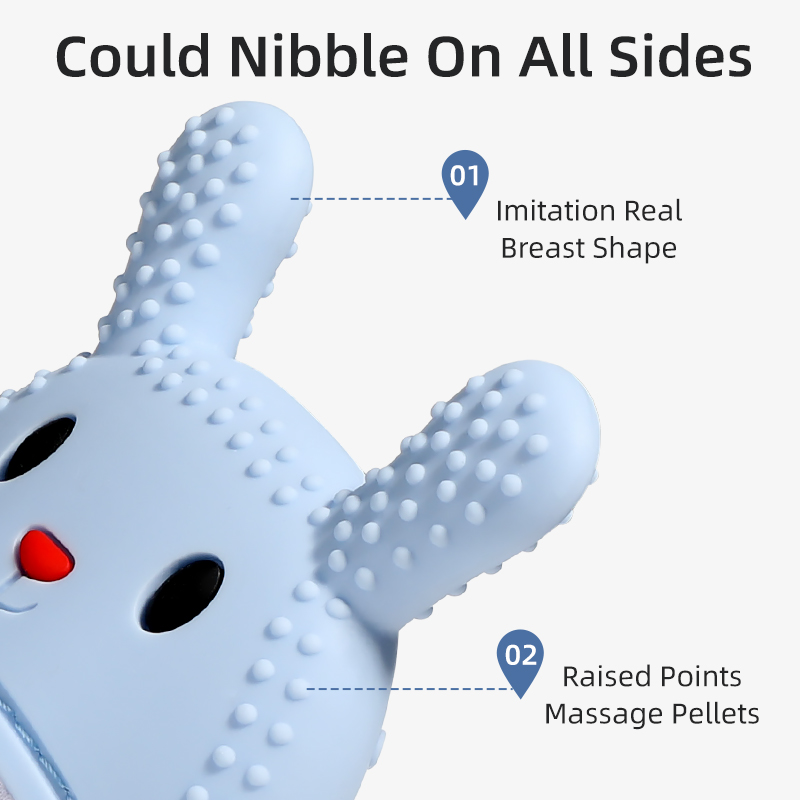 Детские варежки в прорезывание зубов | Пищевые силиконовые перчатки против Nibble | Нежный успокаивающий дизайн кролика дизайнер