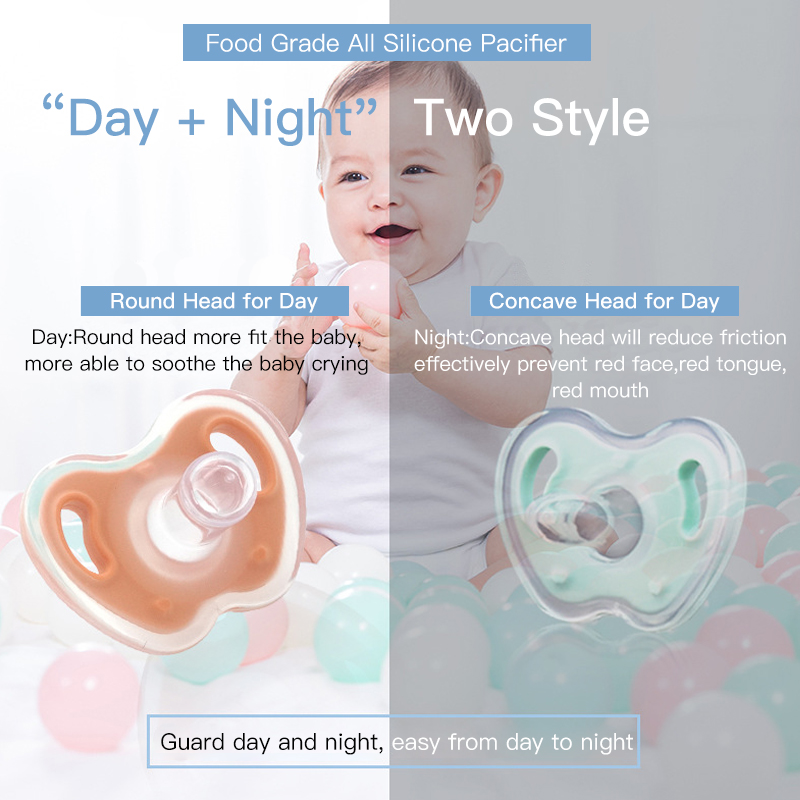 Мягкий натуральный силиконовый соски - день и ночь успокаивающий комфорт